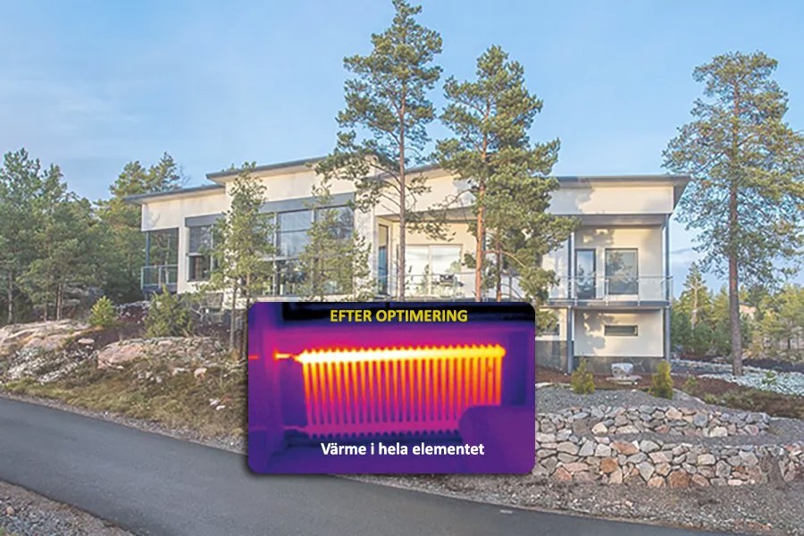 Full värme i radiatorerna elementen